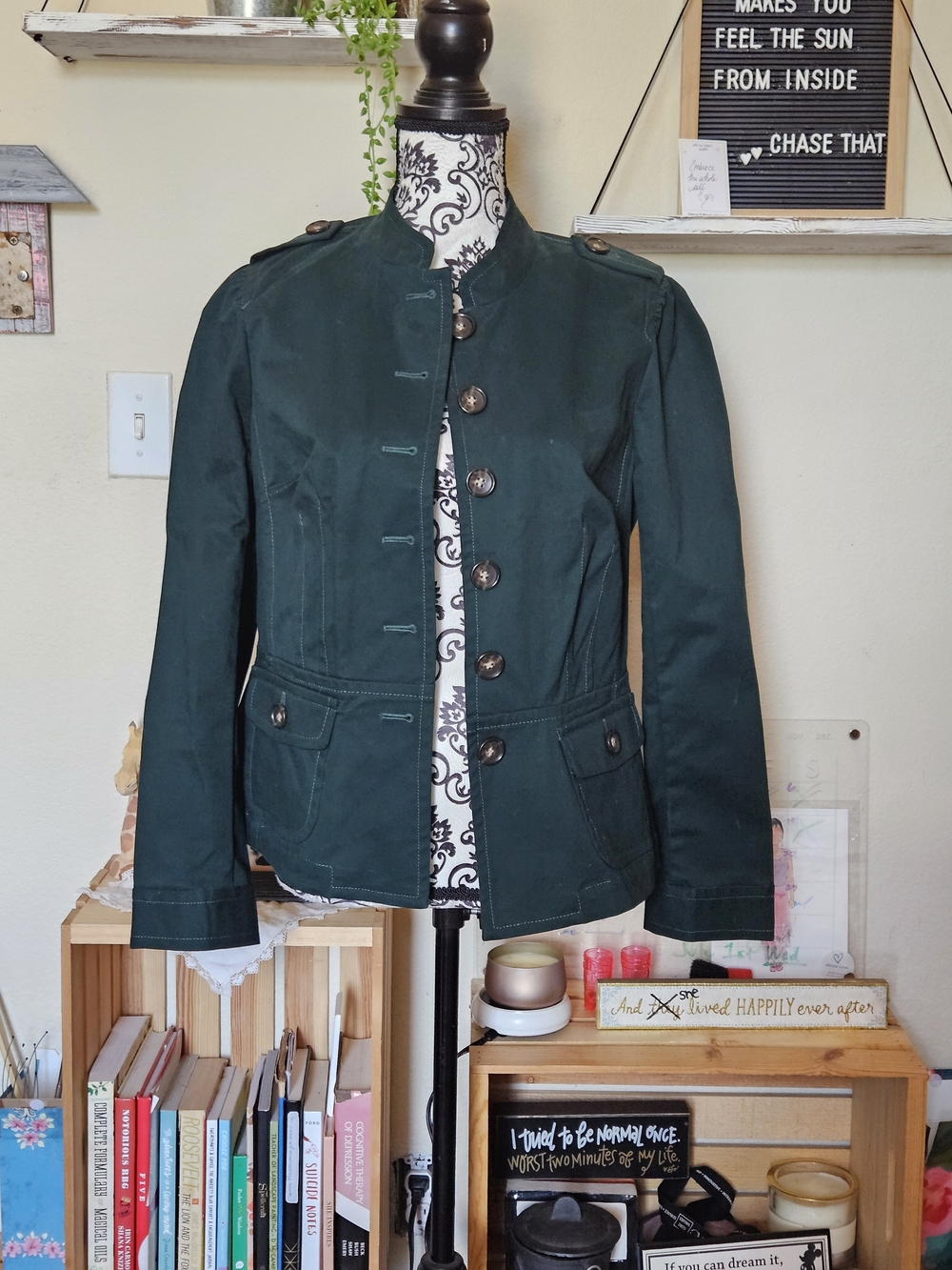 Talbots Dark Green Military-Style Women's Jacket